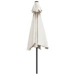 Umbrelă de soare, alb nisipiu, 3 m, stâlp din oțel