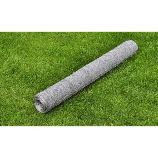 Plasă de sârmă pentru găini, argintiu, 25 x1 m, oțel galvanizat