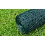 Plasă de sârmă găini, verde, 25 x 0,75 m, cu înveliș PVC