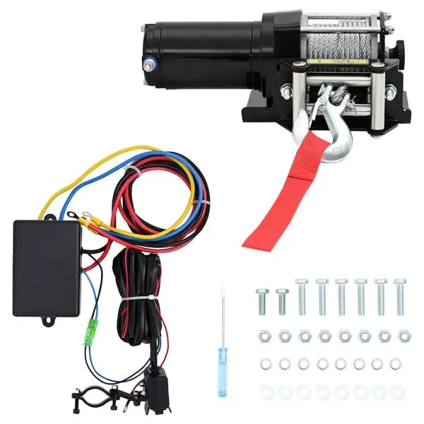 Vinci electric 12 V/1360 kg cu placă de montaj a scripetelui