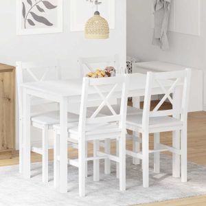 Set mobilier de bucătărie, 5 piese, alb