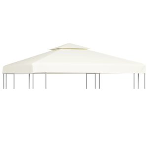 Copertină rezervă acoperiș pavilion, alb crem, 3×3 m, 310 g/m²