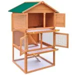 Cușcă de exterior iepuri cușcă adăpost animale mici 3 niveluri lemn