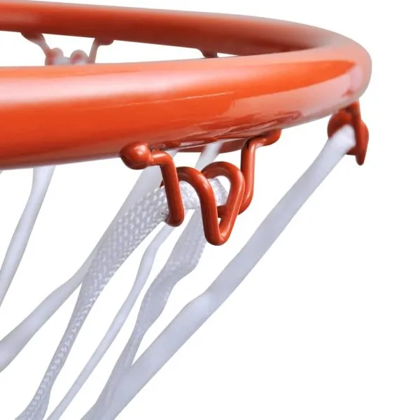 Set coș de poartă de baschet, inel cu plasă, portocaliu, 45 cm