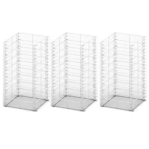 Set gabioane, 3 buc., sârmă galvanizată, 25 x 25 x 50 cm