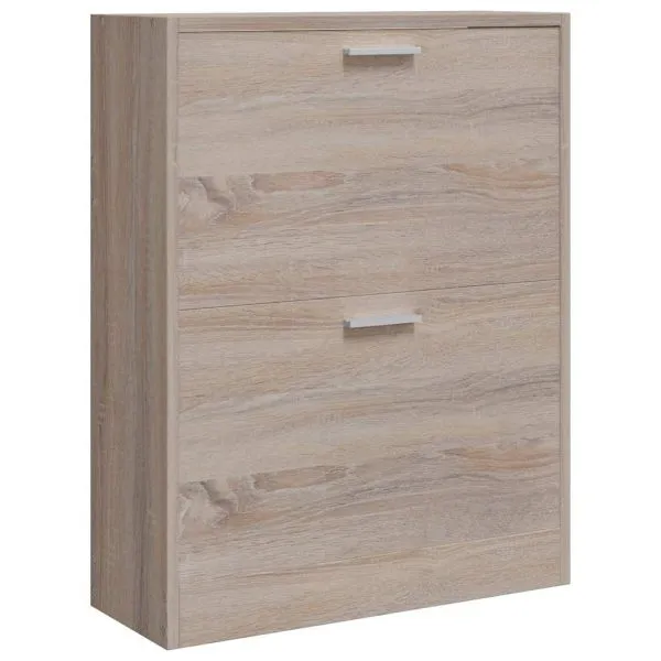 Pantofar cu 2 compartimente, lemn, aspect de stejar
