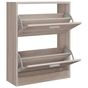 Pantofar cu 2 compartimente, lemn, aspect de stejar