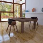 Scaune de bucătărie, 2 buc, lemn curbat & piele ecologică