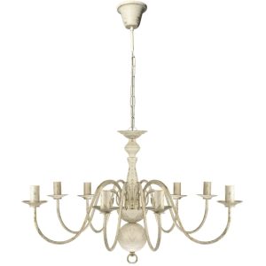 Candelabru alb de metal în stil antic 8 x becuri E14