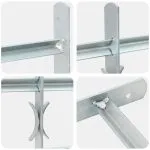 Grilaj de siguranță pentru ferestre cu 3 bare transversale 500-650 mm