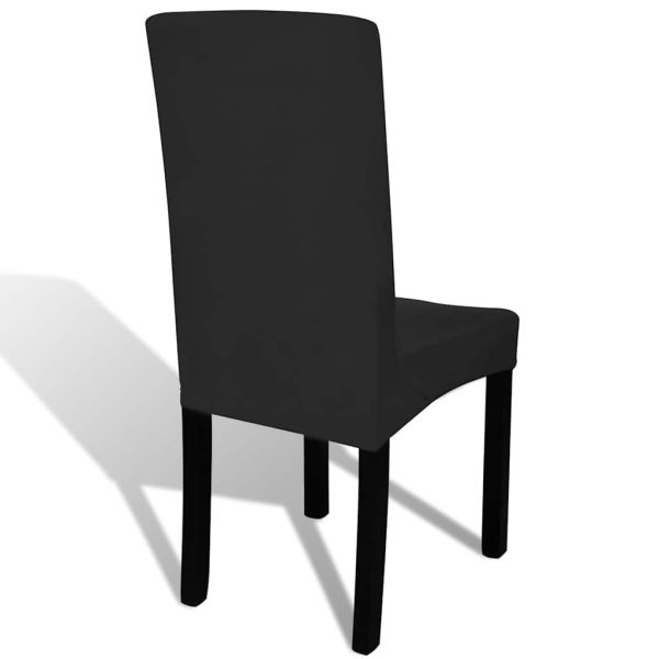 Huse de scaun elastice drepte, 6 buc., negru