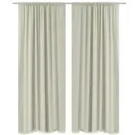 Draperii opace, 2 buc., strat dublu, 140 x 245 cm, crem