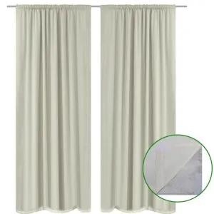 Draperii opace, 2 buc., strat dublu, 140 x 245 cm, crem