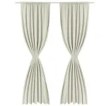 Draperii opace, 2 buc., strat dublu, 140 x 245 cm, crem