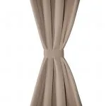 Draperii opace cu inele metalice, 2 buc., crem, 135 x 245 cm