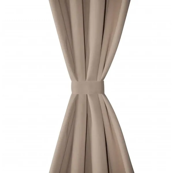 Draperii opace cu inele metalice, 2 buc., crem, 135 x 245 cm