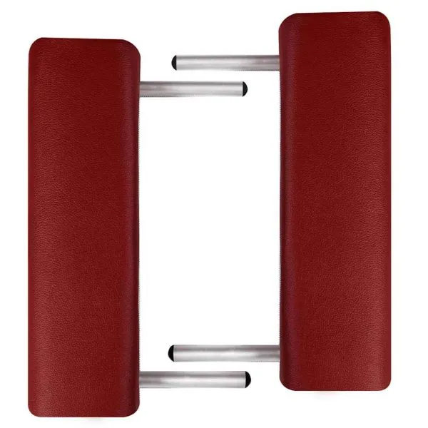Masă masaj pliabilă, 2 zone, roșu, cadru aluminiu