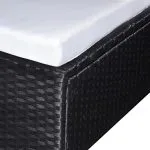 Set mobilier de grădină cu perne, 6 piese, negru, poliratan