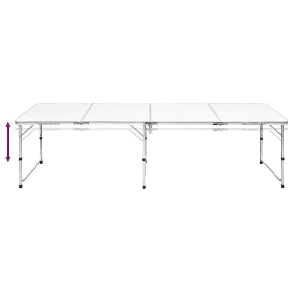 Masă camping din aluminiu reglabilă 240 x 60 cm