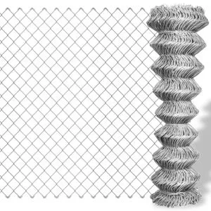 Gard legătură din plasă, argintiu, 25 x 1,25 m, oțel galvanizat