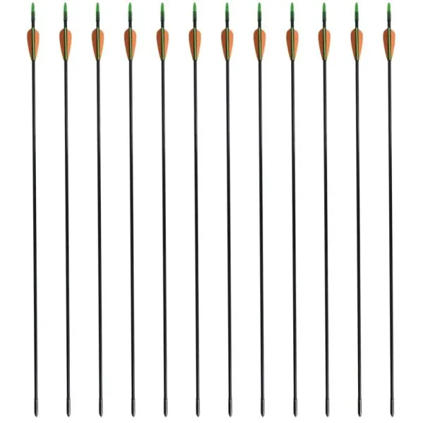 Săgeți pentru arc curbat 30″, 0,6 cm, 12 buc., fibră de sticlă