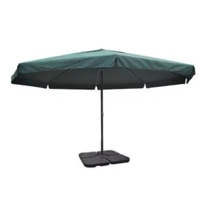 Umbrelă de soare de grădină din aluminiu, bază portabilă, verde