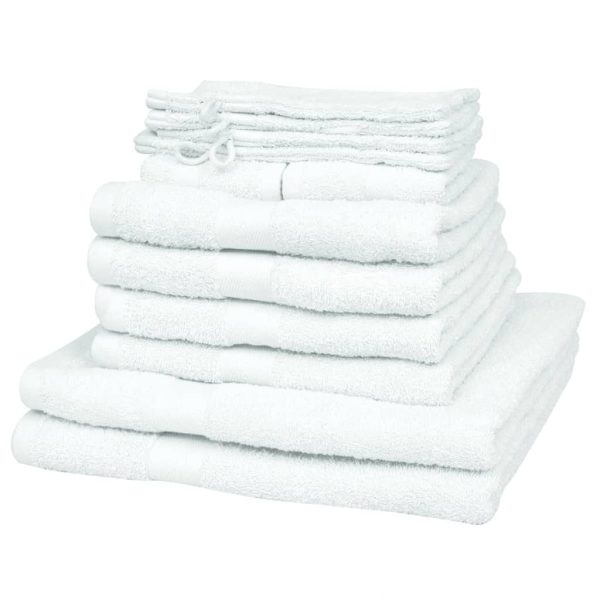 Set prosoape casă, 12 buc, bumbac, 500 gsm, alb