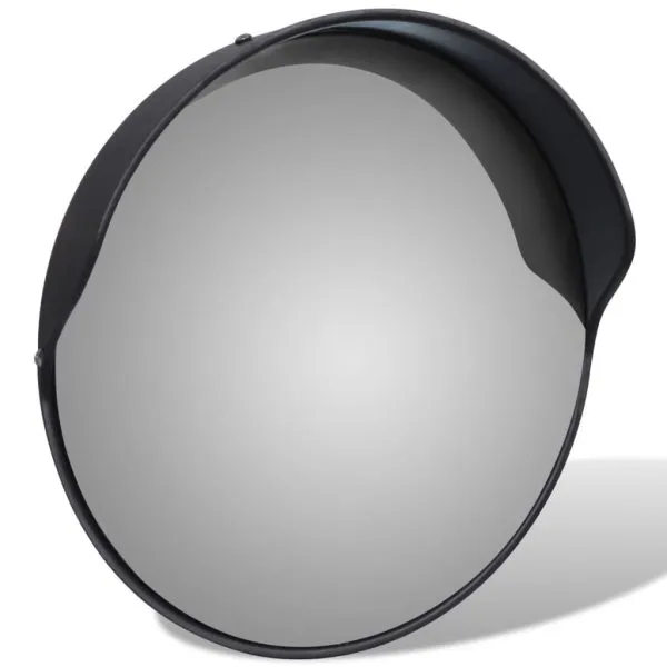 Oglindă de trafic convexă, negru, 30 cm, plastic PC de exterior