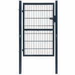 Poartă pentru gard 2D (simplă), gri antracit, 106×170 cm