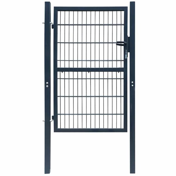Poartă pentru gard 2D (simplă), gri antracit, 106×170 cm