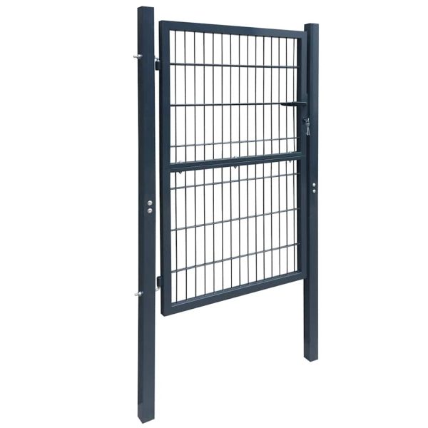 Poartă pentru gard 2D (simplă), gri antracit, 106×170 cm