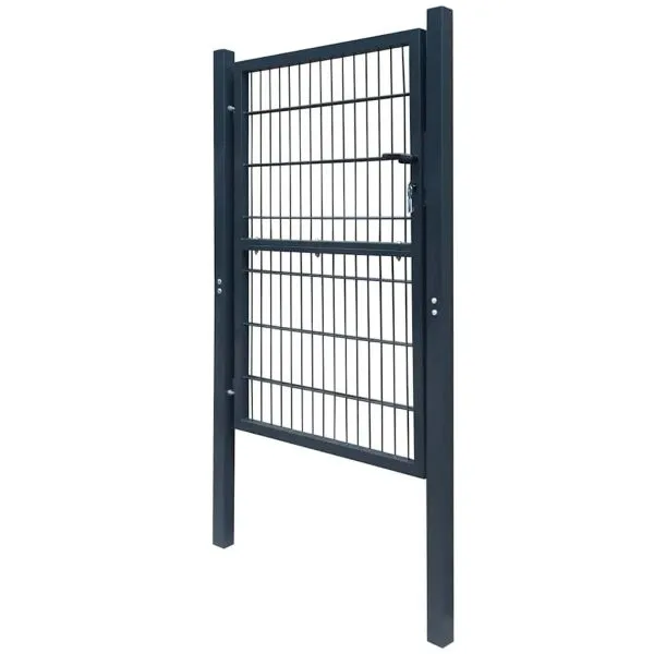 Poartă pentru gard 2D (simplă), gri antracit, 106×230 cm