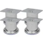 Picioare rotunde de canapea din crom 60 mm, 4 buc.