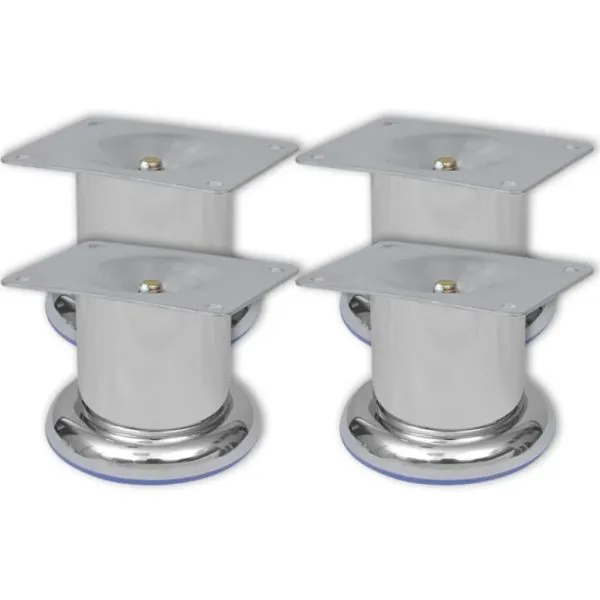 Picioare rotunde de canapea din crom 60 mm, 4 buc.