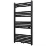 Radiator port-prosop încălzire centrală baie drept, negru, 600×1160 mm