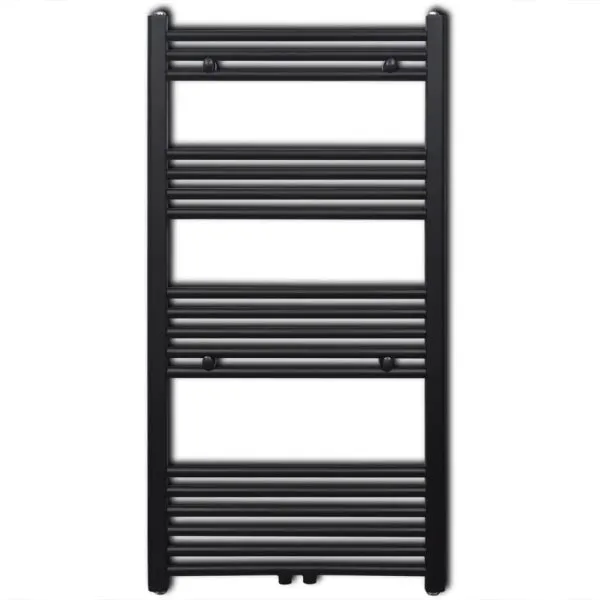Radiator port-prosop încălzire centrală baie drept, negru, 600×1160 mm