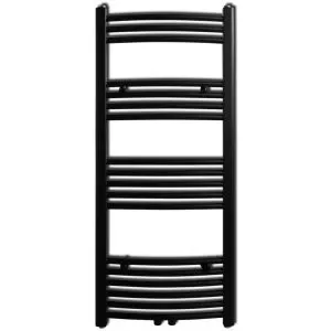 Radiator port-prosop încălzire centrală, curbat, negru, 500 x 1160 mm