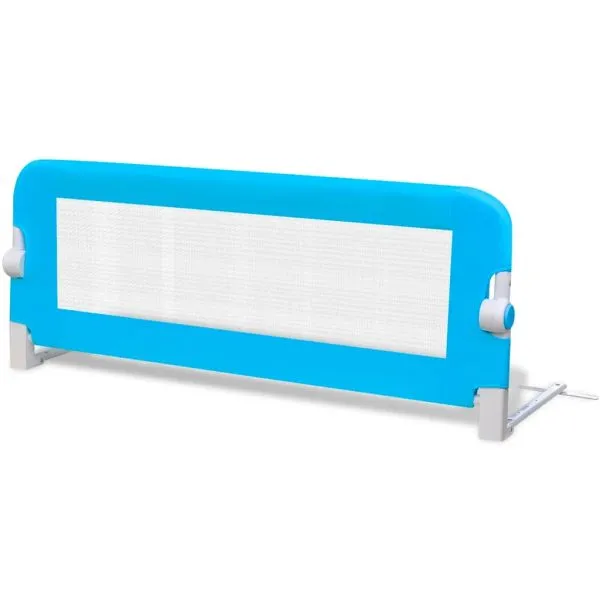 Balustradă de siguranță pentru pat copil, albastru, 102×42 cm