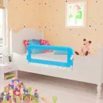 Balustradă de siguranță pentru pat copil, albastru, 102×42 cm