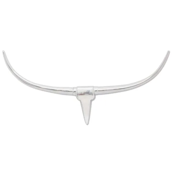 Decorațiune pentru perete tip cap de taur, aluminiu, 96 cm, argintiu