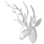 Decorațiune pentru perete tip cap de cerb, 62 cm, argintiu, aluminiu