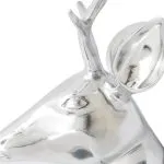 Decorațiune pentru perete tip cap de cerb, 62 cm, argintiu, aluminiu