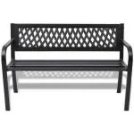 Bancă de grădină, negru,118 cm, oțel