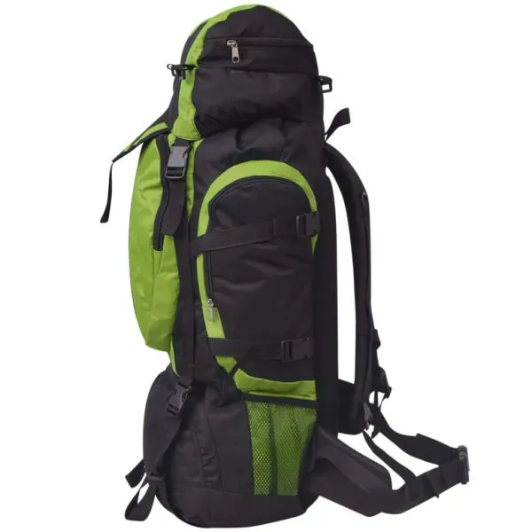 Rucsac pentru drumeții XXL, 75 L, negru și verde