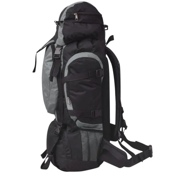 Rucsac pentru drumeții XXL, 75 L, negru și gri