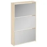 Pantofar cu oglindă și 3 niveluri, stejar, 63 x 17 x 102,5 cm