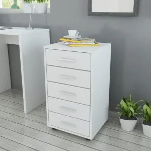 Dulap de birou cu rotile și 5 sertare