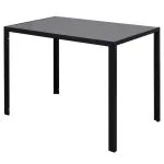 Set masă și scaune de bucătărie 7 piese alb și negru