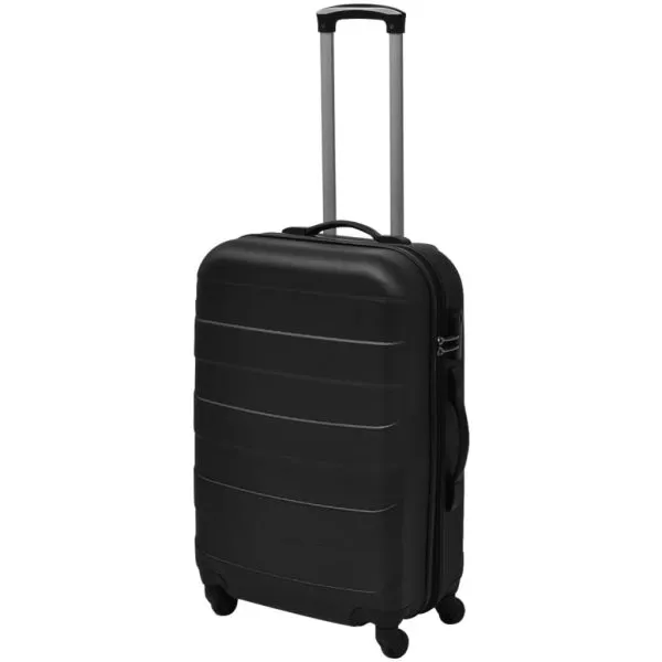 Set valize rigide, negru, 3 buc., 45,5/55/66 cm