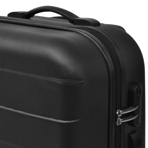 Set valize rigide, negru, 3 buc., 45,5/55/66 cm